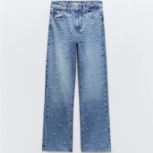 Z1975 STRAIGHT CUT PEARL JEANS WITH A HIGH WAIST